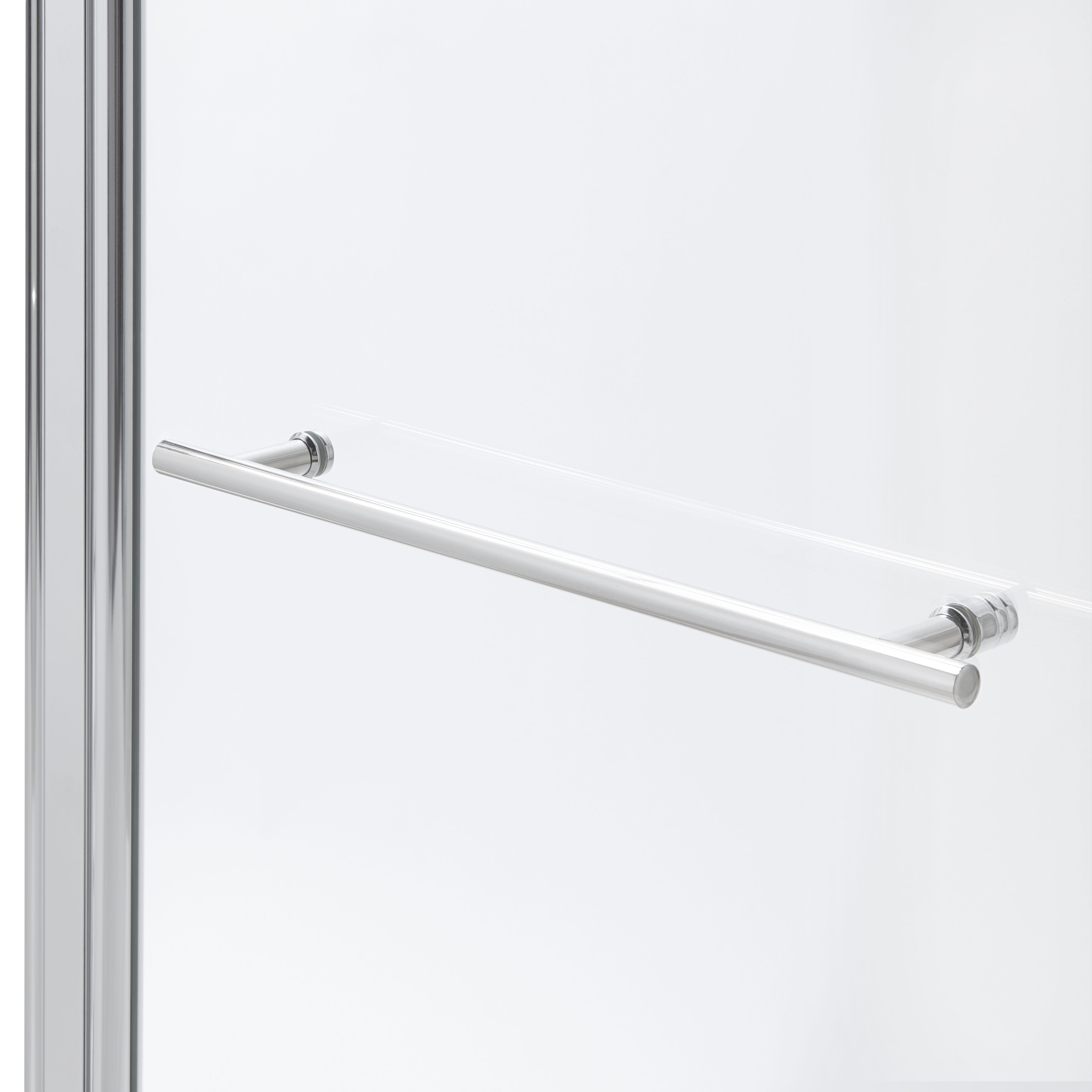 Cooke & Lewis Nubia L-shaped Silver effect frame Bath screen, (H)140cm (W)815mm