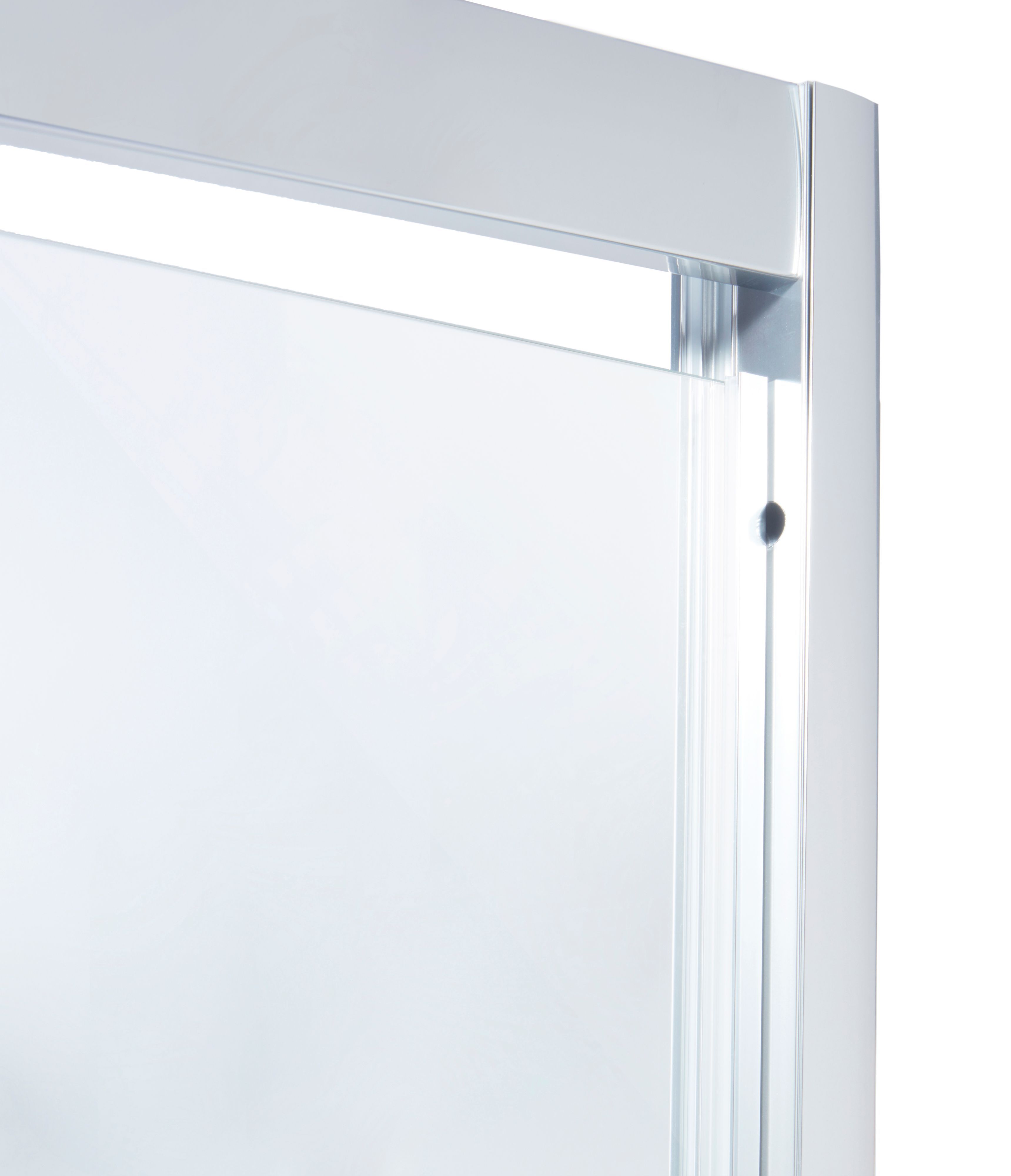 Cooke & Lewis Onega Argenté Silver effect Clear Half open pivot Shower Door (H)190cm (W)80cm