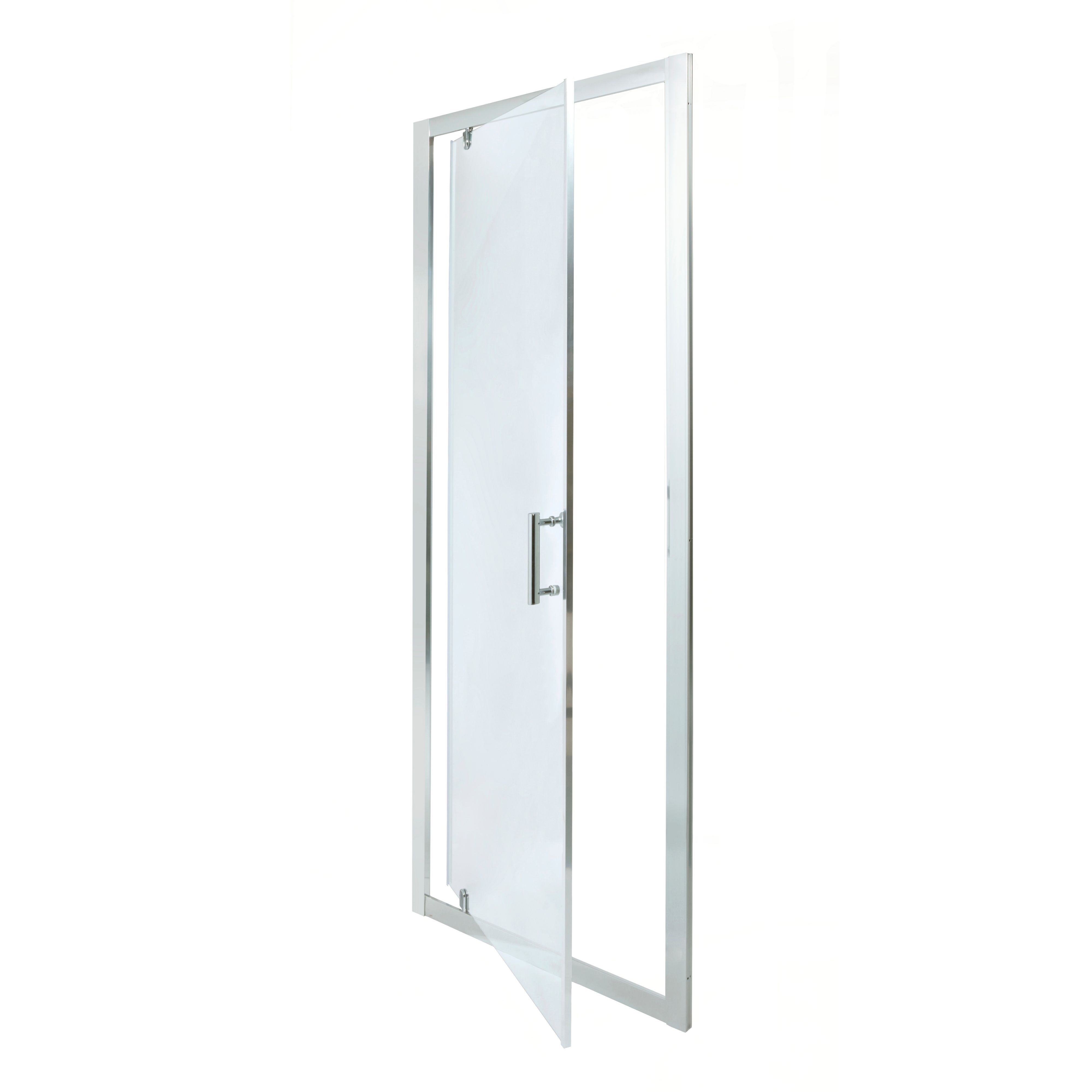 Cooke & Lewis Onega Argenté Silver effect Clear Half open pivot Shower Door (H)190cm (W)80cm