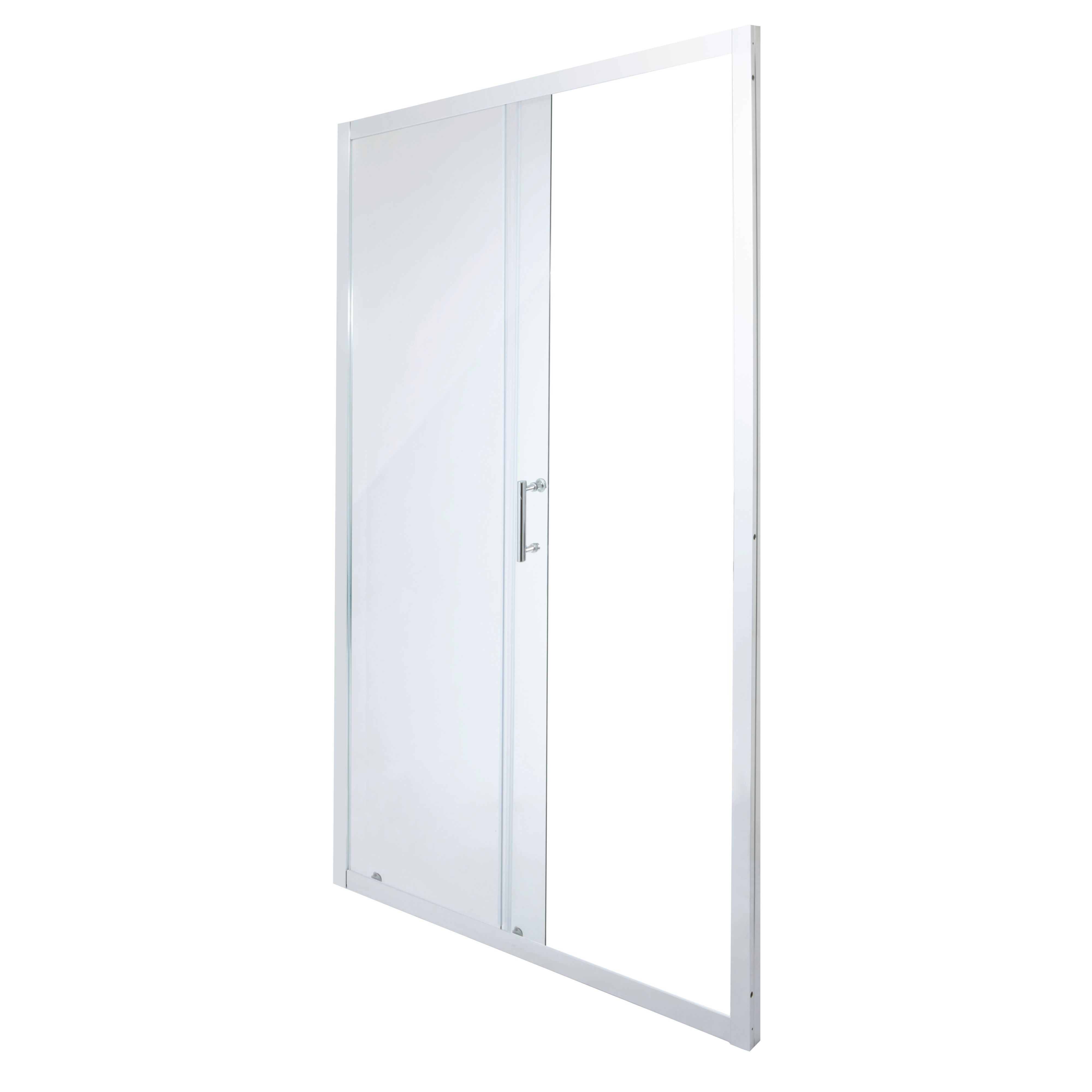 Cooke & Lewis Onega Argenté Silver effect Clear Sliding Shower Door (H)190cm (W)120cm