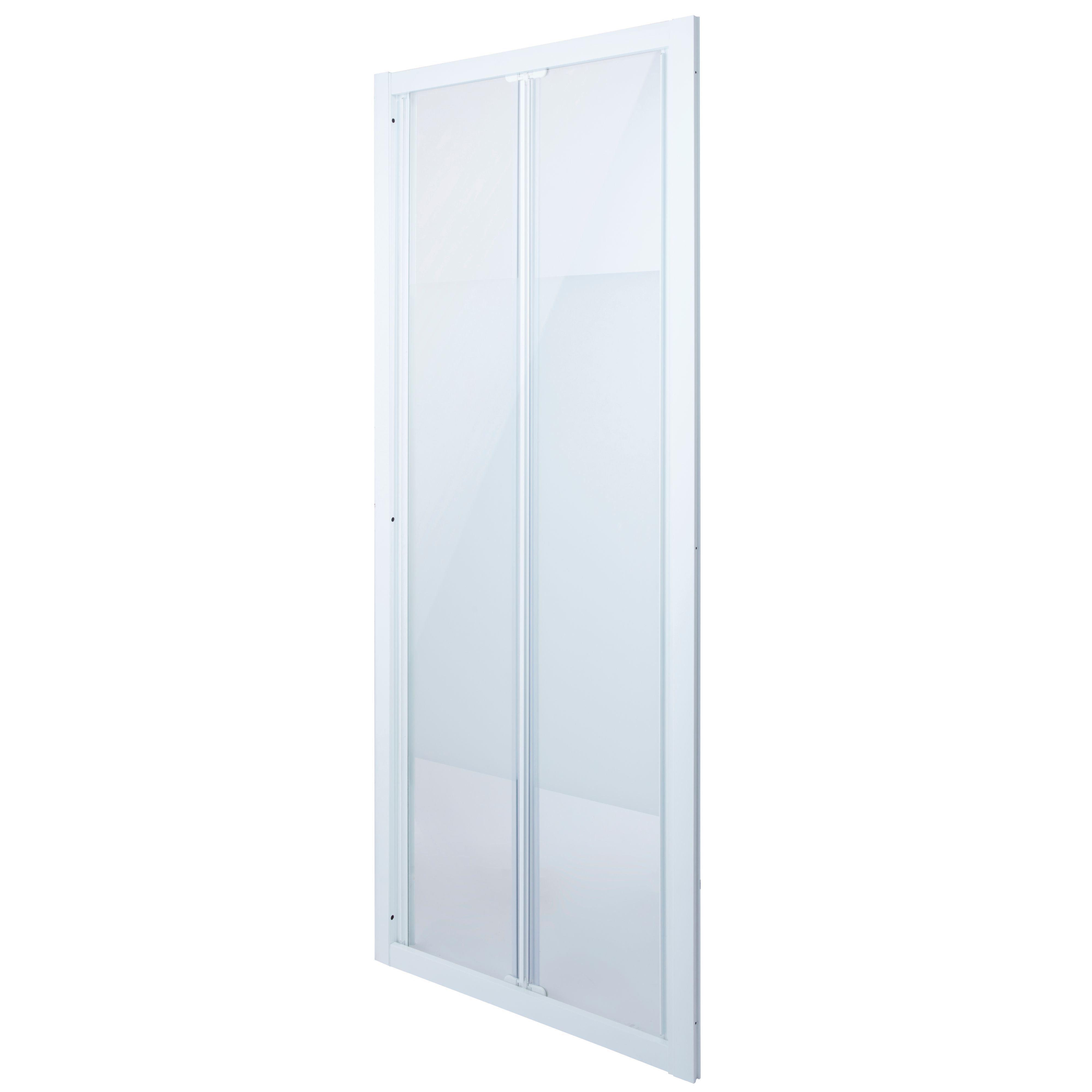 Cooke & Lewis Onega Blanc Frosted Strip Bi-fold Shower Door (H)190cm (W)80cm