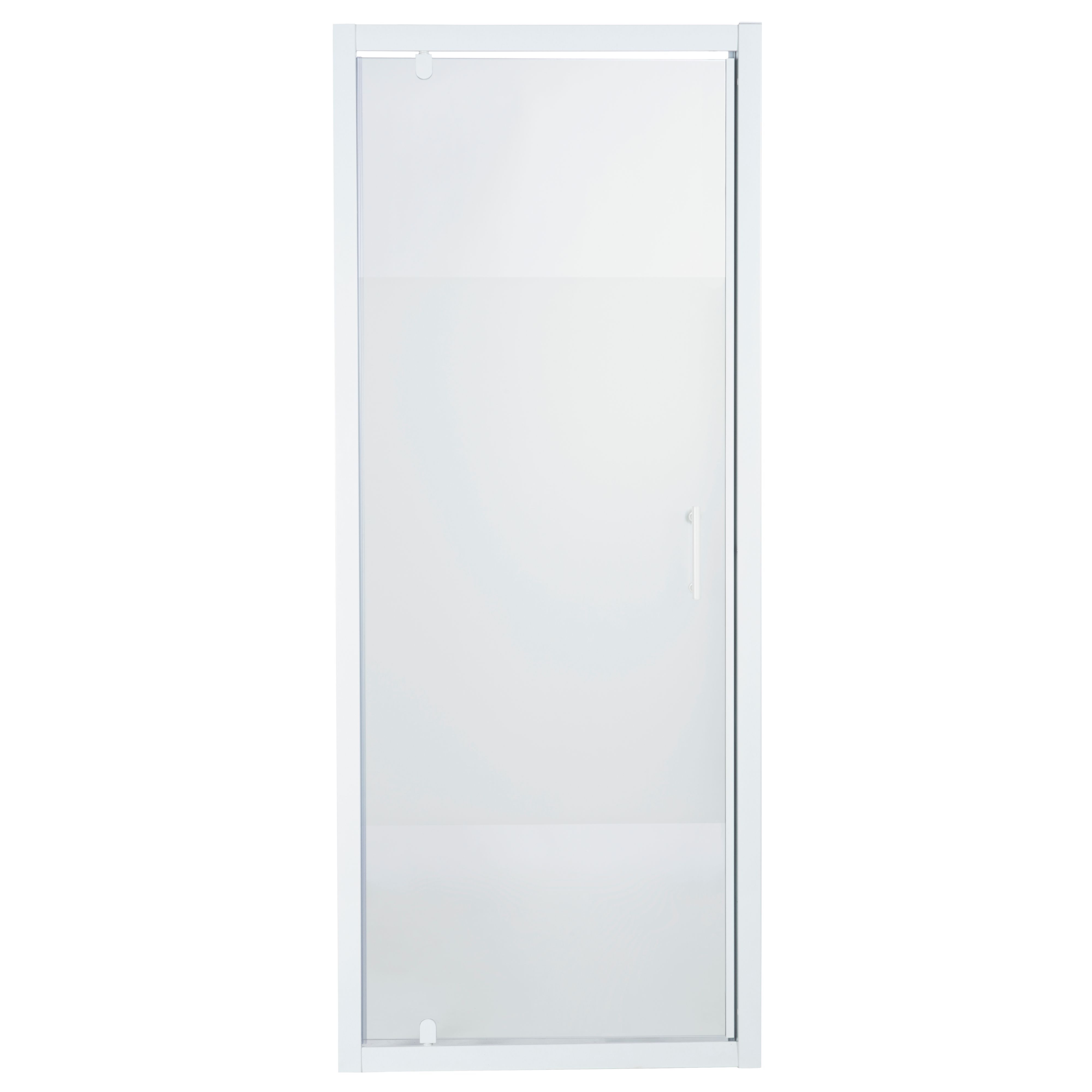 Cooke & Lewis Onega Blanc Frosted Strip Full open pivot Shower Door (H)190cm (W)80cm