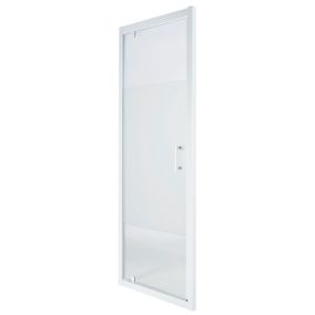 Cooke & Lewis Onega Blanc Frosted Striped pattern Half open pivot Shower Door (H)190cm (W)90cm