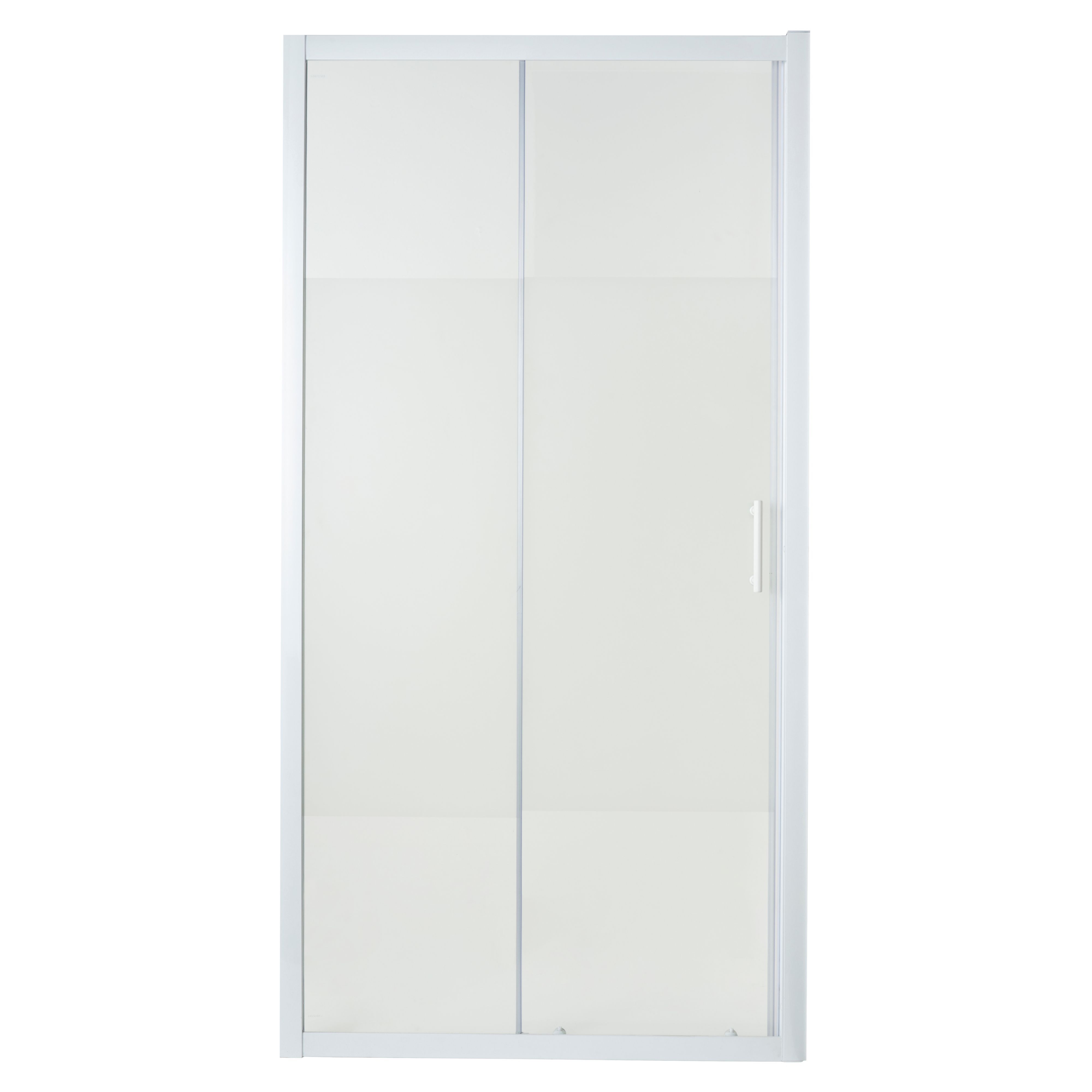 Cooke & Lewis Onega Blanc Frosted Striped pattern Sliding Shower Door (H)190cm (W)120cm