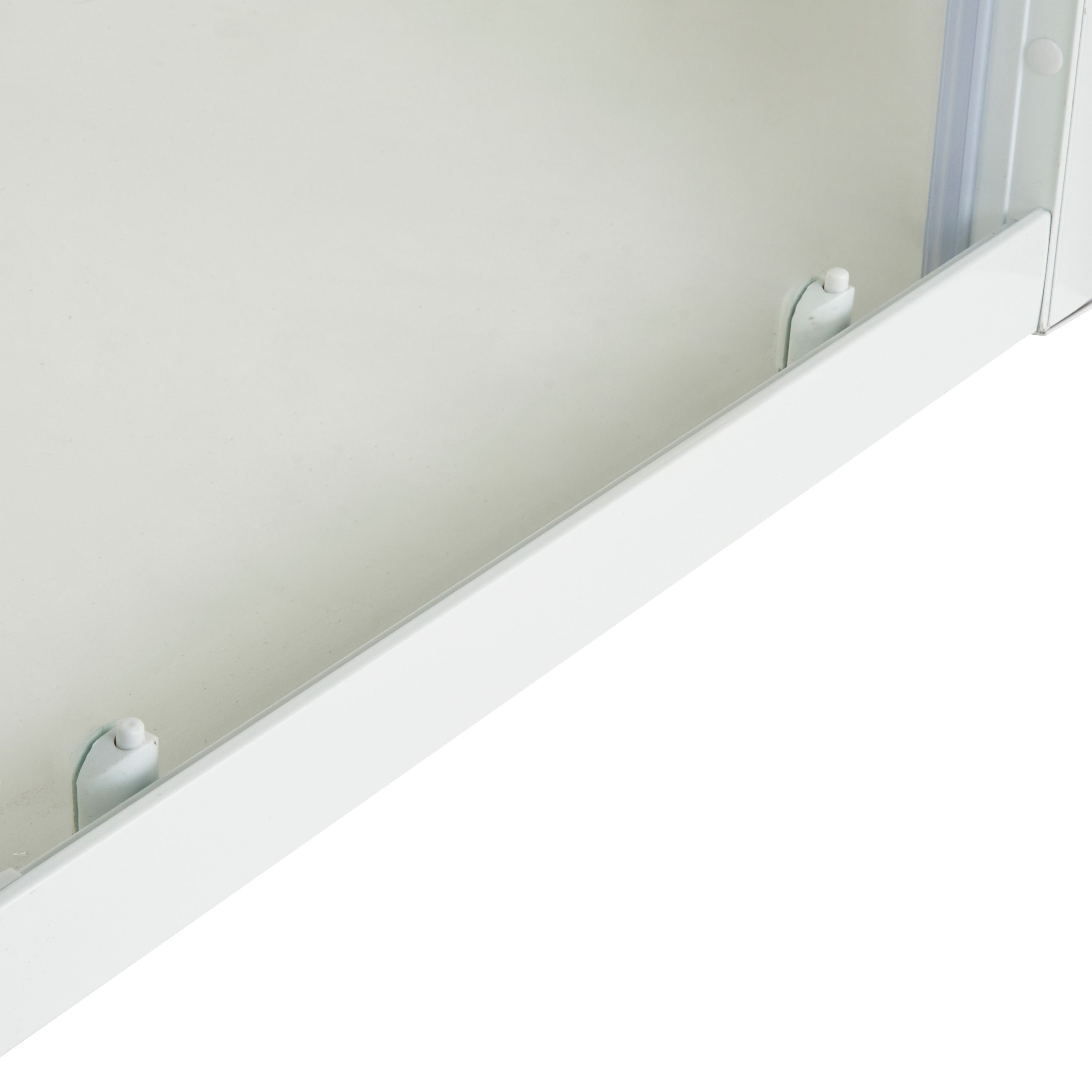 Cooke & Lewis Onega Blanc Frosted Striped pattern Sliding Shower Door (H)190cm (W)120cm