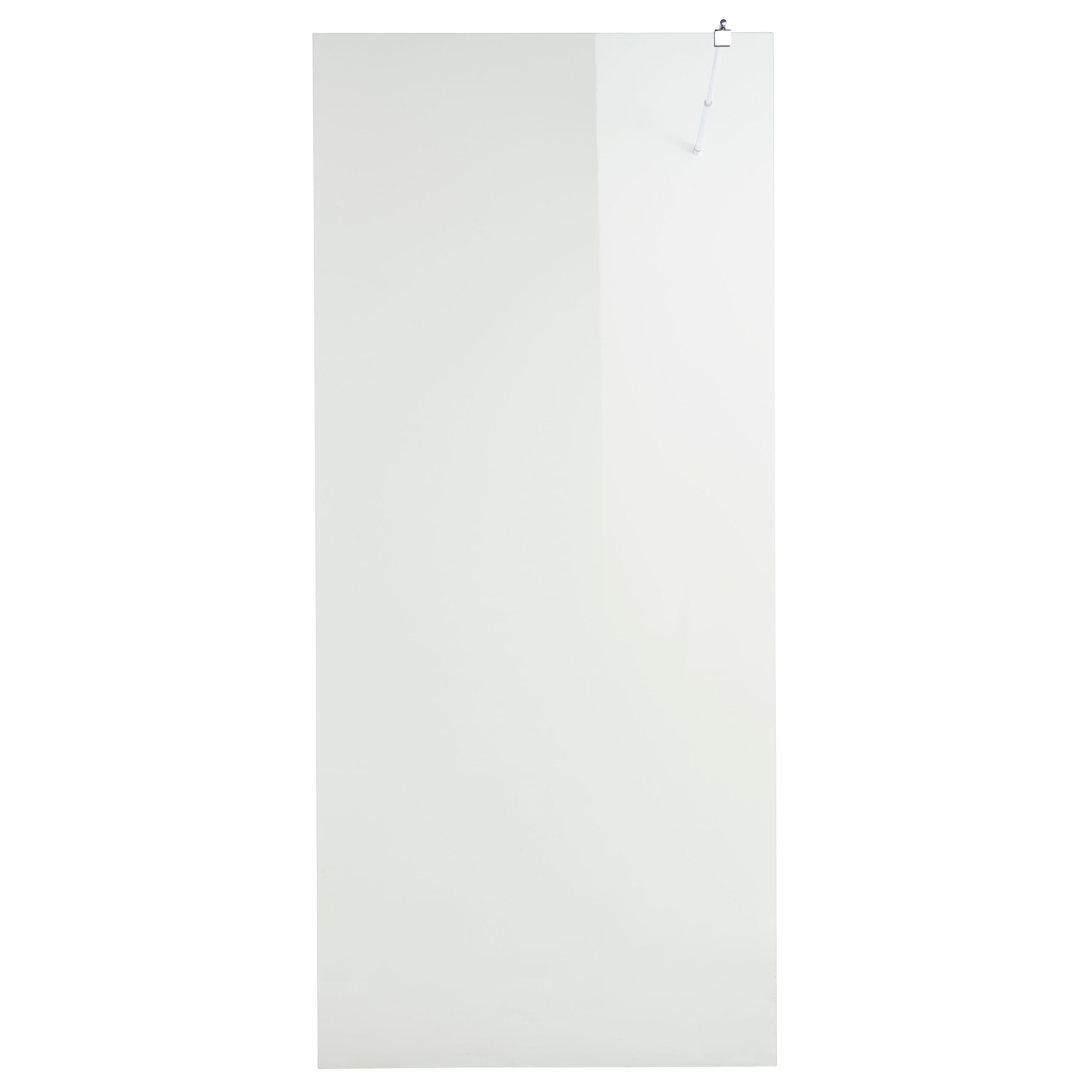 Cooke & Lewis Onega Chrome effect Clear Walk-in Wet room glass screen & bar (H)195cm (W)90cm