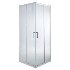 Cooke & Lewis Onega Clear Chrome effect Silver effect Universal Square Shower enclosure with Corner entry double sliding door (W)80cm (D)80cm