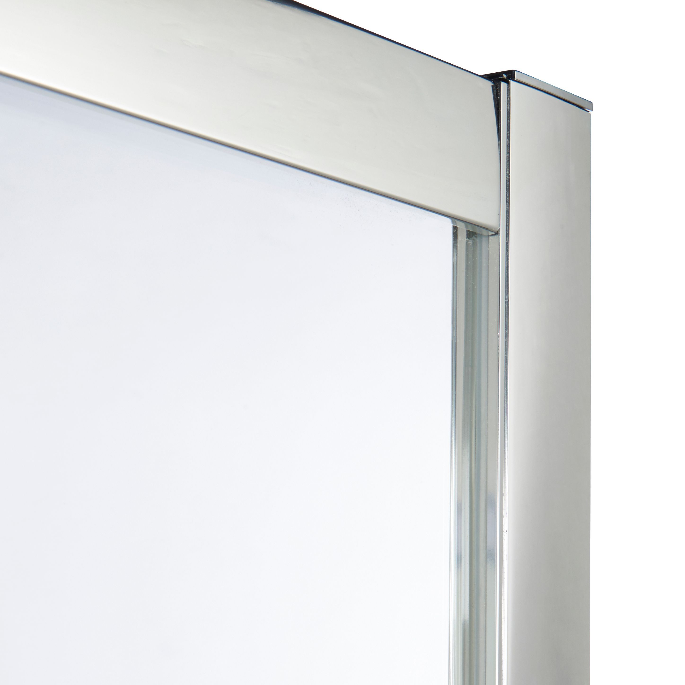 Cooke & Lewis Onega Clear Silver effect Universal Square Shower enclosure with Corner entry double sliding door (W)76cm (D)76cm