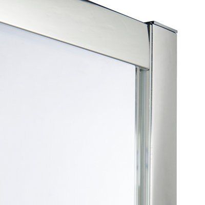 Cooke & Lewis Onega Framed Clear Silver effect Square Shower enclosure - Corner entry double sliding door (W)70cm (D)70cm