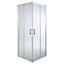 Cooke & Lewis Onega Framed Clear Silver effect Square Shower enclosure - Corner entry double sliding door (W)80cm (D)80cm