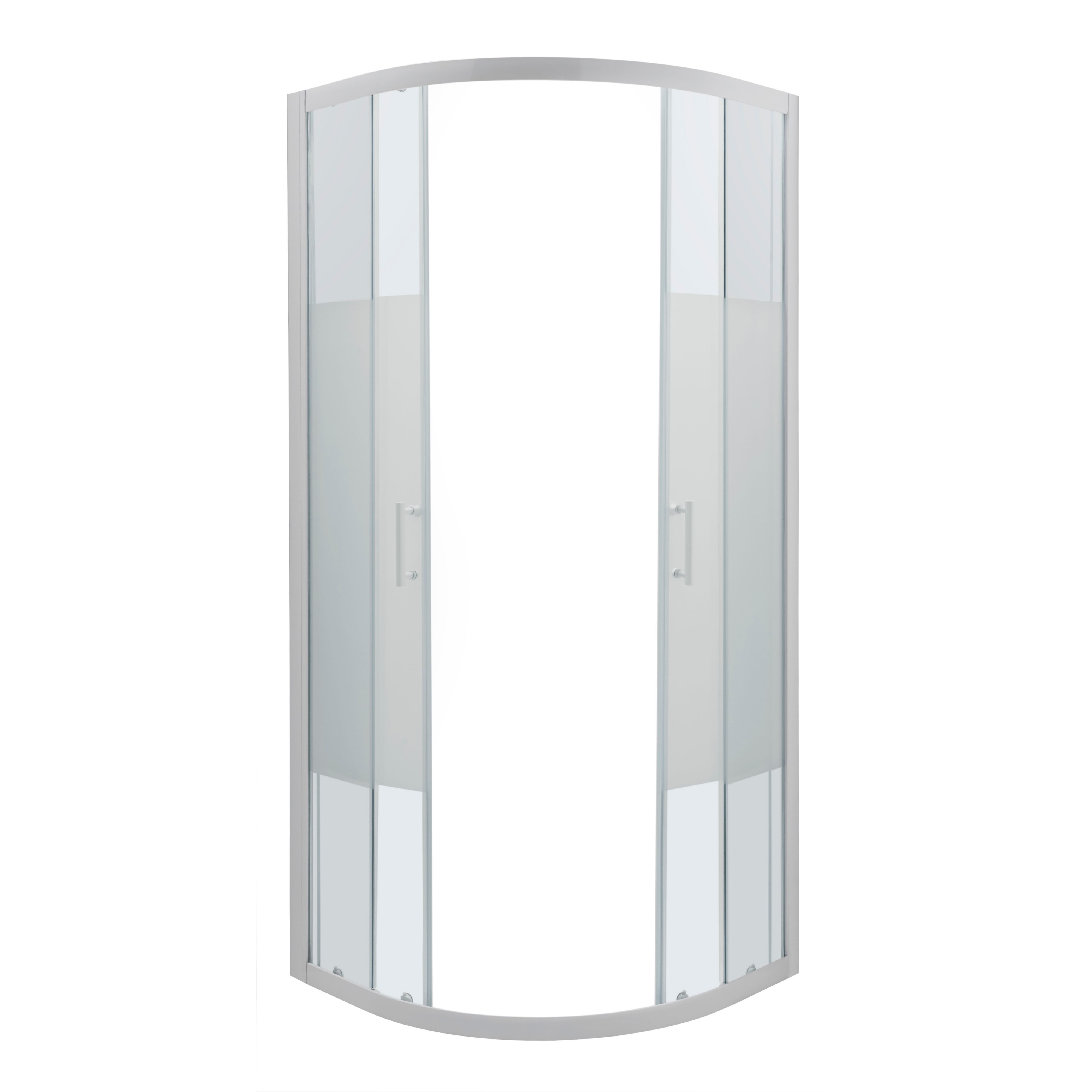 Cooke & Lewis Onega Framed Frosted Quadrant Shower enclosure - Corner entry double sliding door (W)80cm (D)80cm