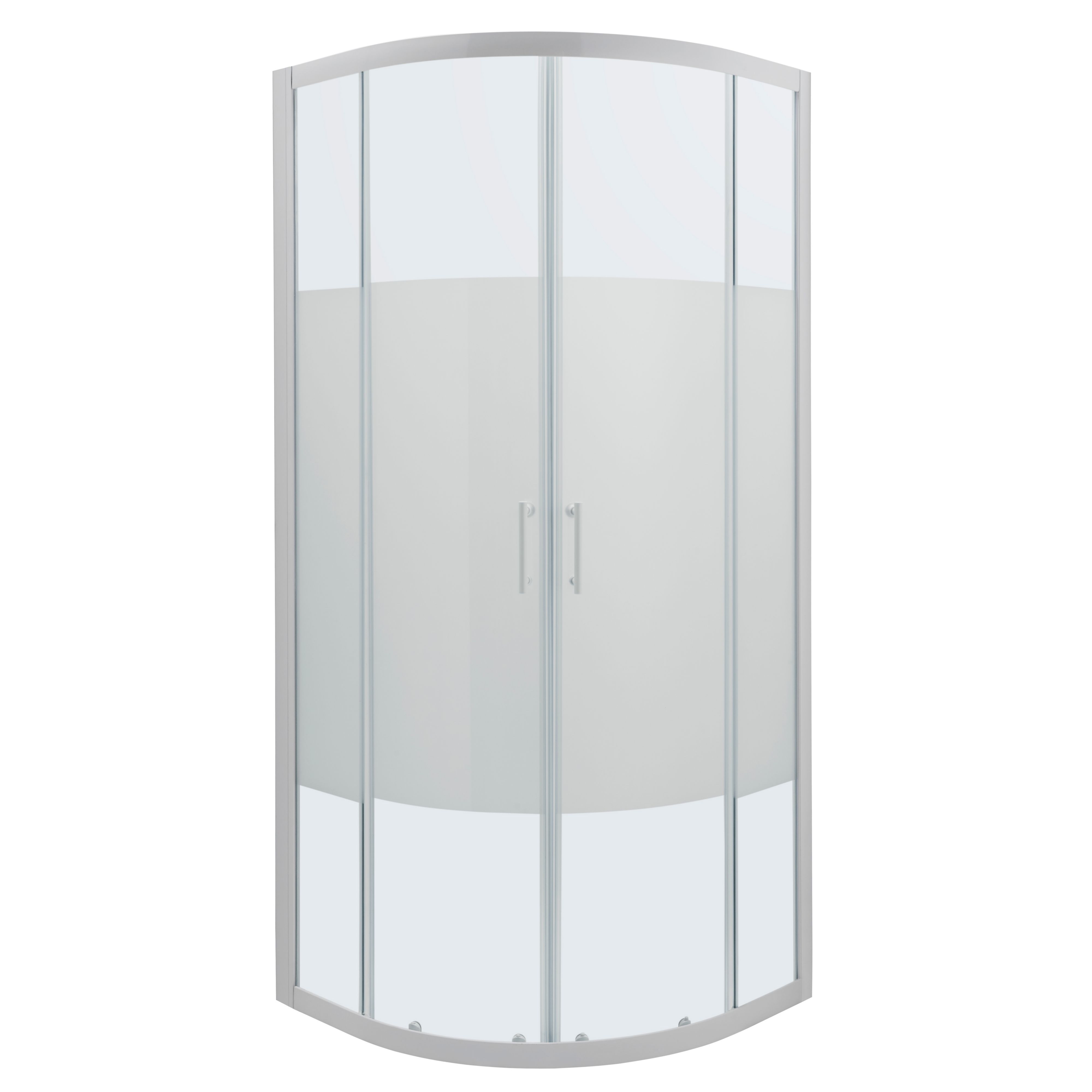 Cooke & Lewis Onega Framed Frosted Quadrant Shower enclosure - Corner entry double sliding door (W)90cm (D)90cm