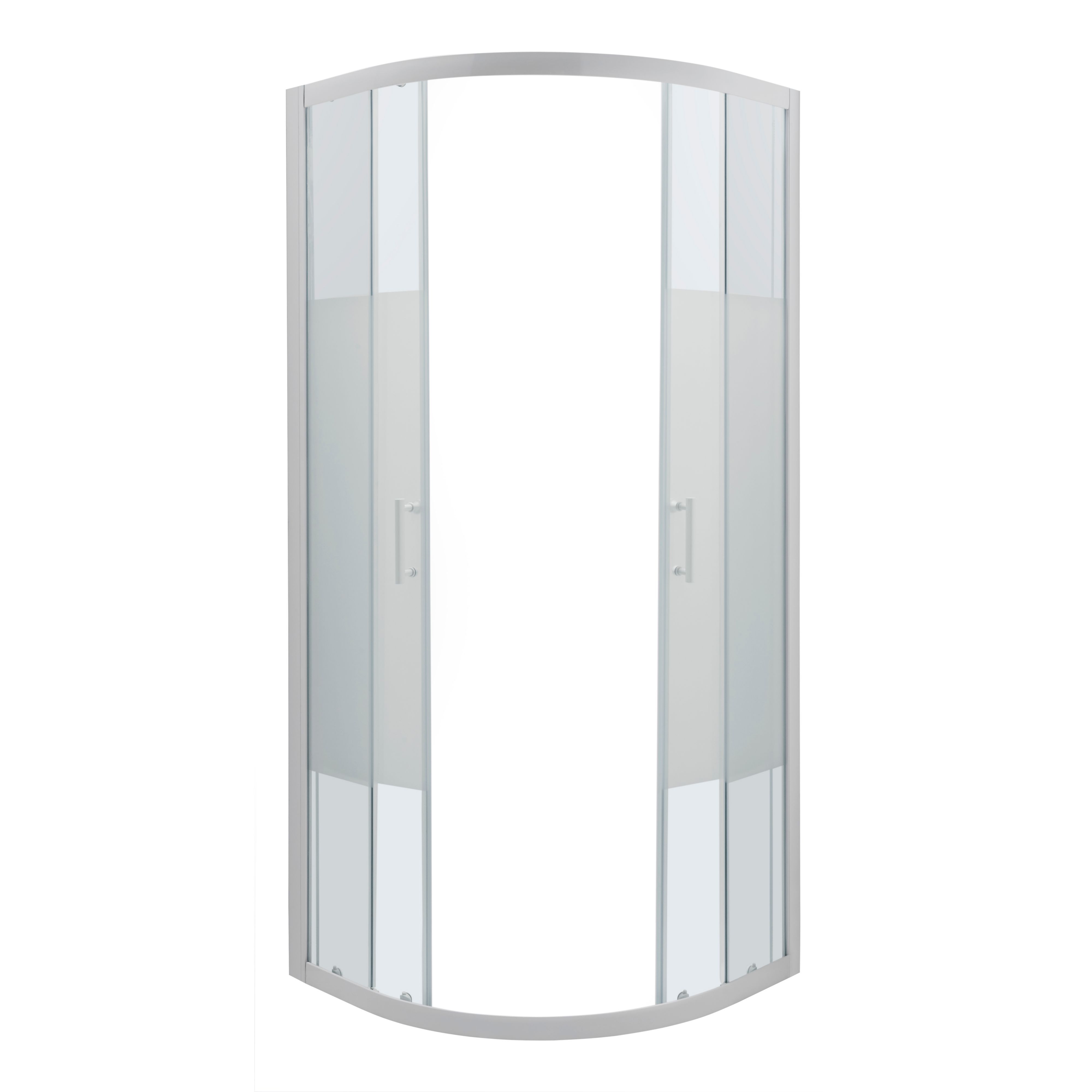 Cooke & Lewis Onega Framed Frosted Quadrant Shower enclosure - Corner entry double sliding door (W)90cm (D)90cm