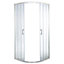Cooke & Lewis Onega Framed Transparent Silver effect Quadrant Shower enclosure - Corner entry double sliding door (W)90cm (D)90cm