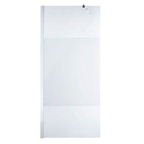 Cooke & Lewis Onega Frosted effect Walk-in Shower Panel (H)1950mm (W)900mm