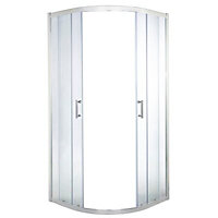 Cooke & Lewis Onega Silver effect Universal Quadrant Shower Enclosure & tray with Corner entry double sliding door (H)190cm (W)80cm (D)80cm
