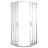 Cooke & Lewis Onega Silver effect Universal Quadrant Shower Enclosure & tray with Corner entry double sliding door (H)190cm (W)80cm (D)80cm