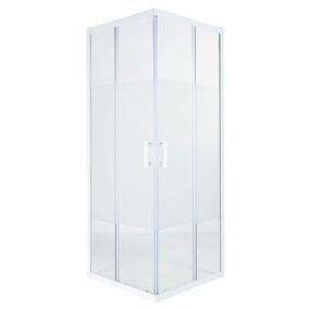 Cooke & Lewis Onega Square Frosted effect Shower Shower enclosure with Corner entry double sliding door (W)900mm (D)900mm