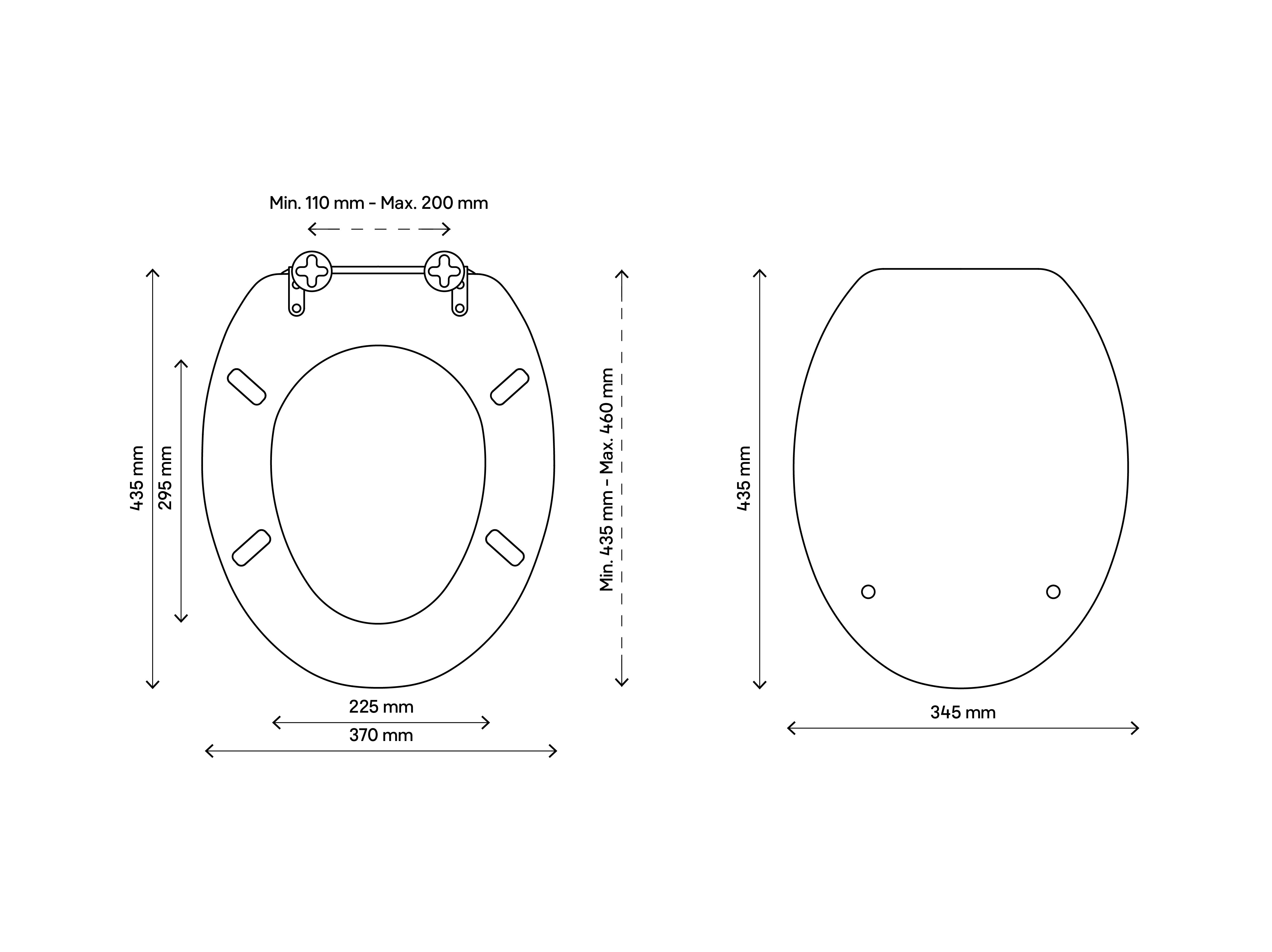 Cooke & Lewis Palmi Silver Round Standard close Toilet seat