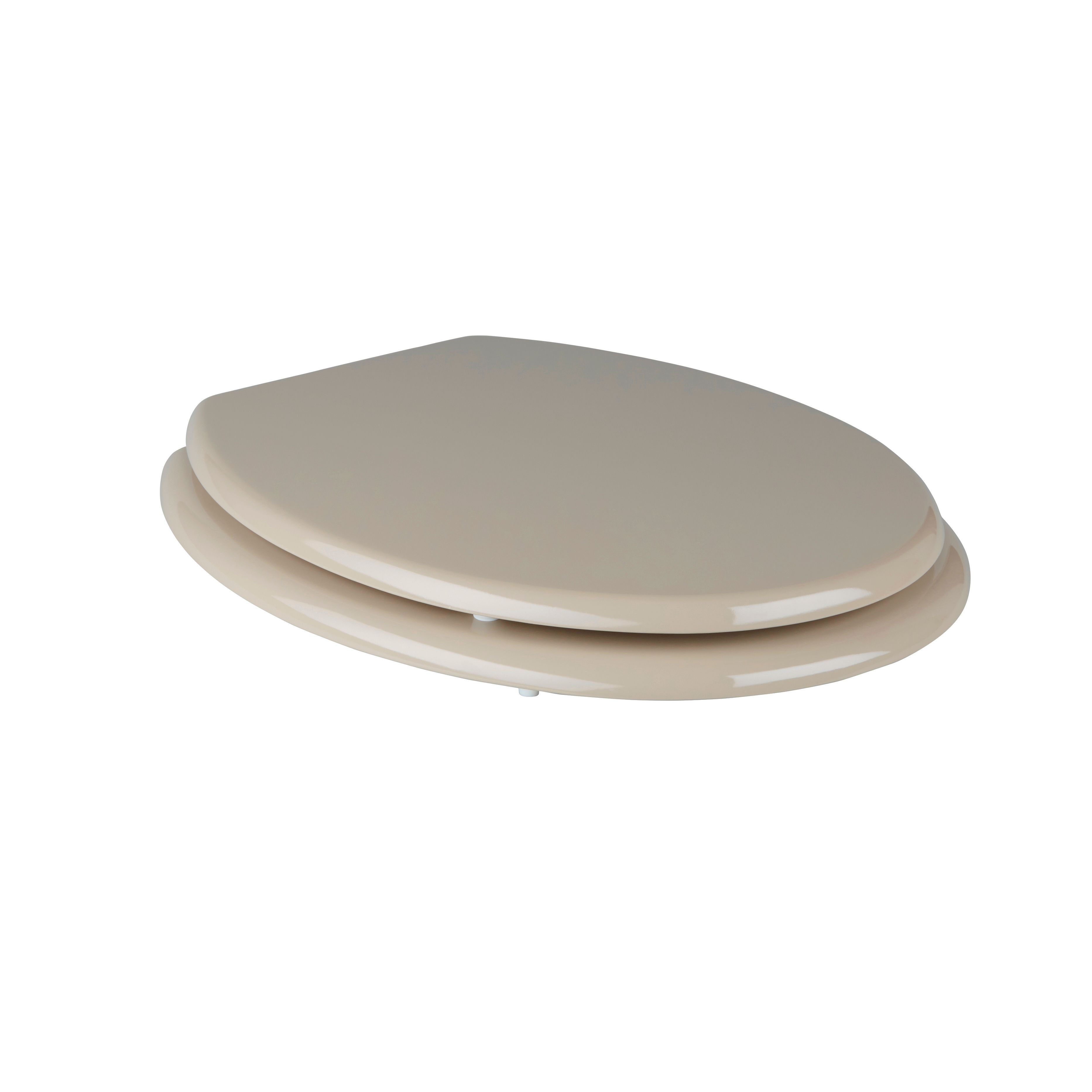 Cooke & Lewis Palmi Taupe Round Standard close Toilet seat