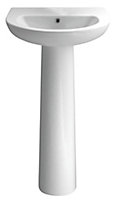 Cooke & Lewis Perdita White Oval Full pedestal Basin (H)81cm (W)45cm