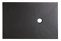 Cooke & Lewis Piro Black Rectangular Shower tray (L)120cm (W)80cm (H)2.7cm
