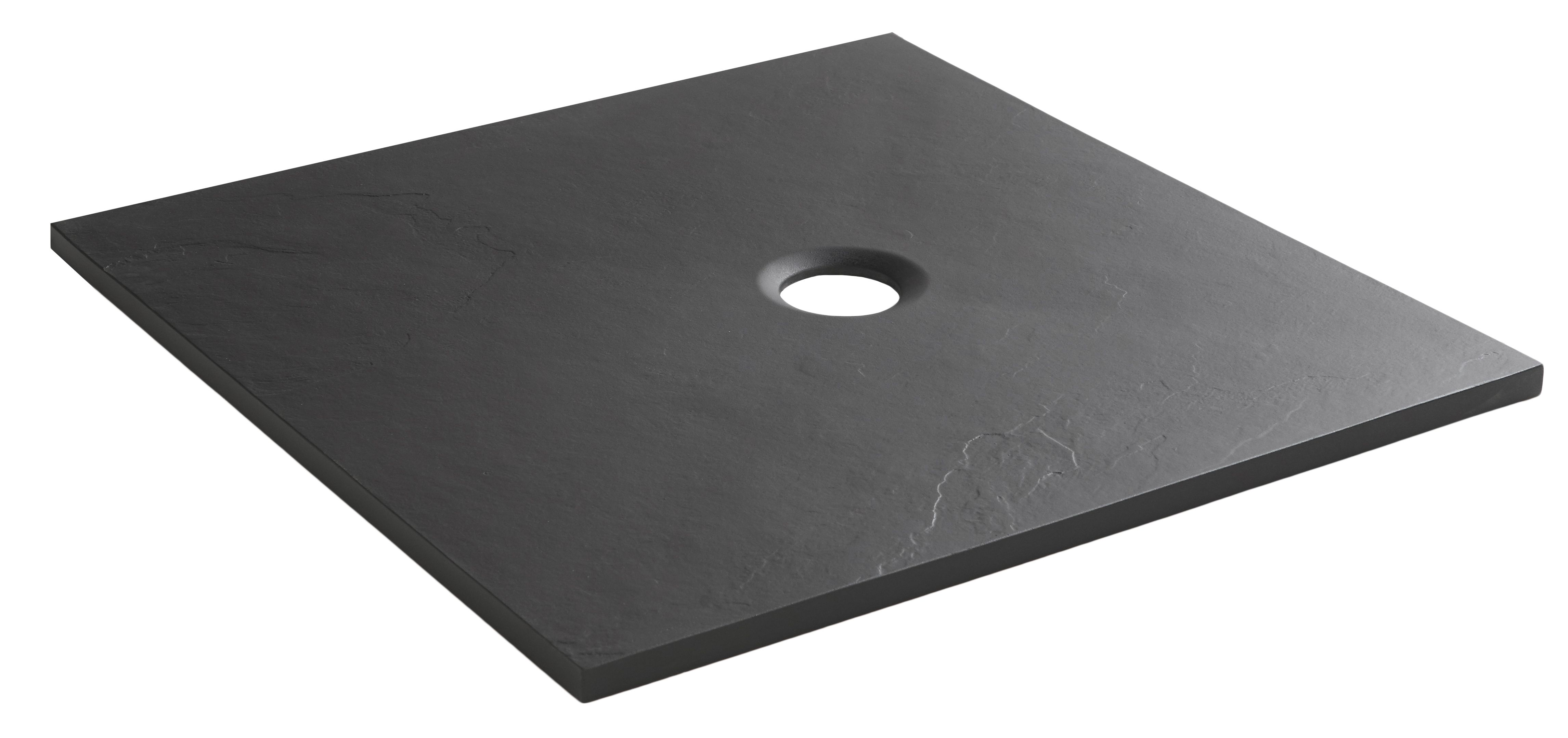 Cooke & Lewis Piro Black Square Shower tray (L)90cm (W)90cm (H)2.7cm
