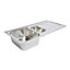 Cooke & Lewis Polished Inox Stainless steel 1.5 Bowl Sink 500mm x 1000mm