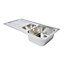 Cooke & Lewis Polished Inox Stainless steel 1.5 Bowl Sink 500mm x 1000mm