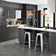 Cooke & Lewis Raffello High Gloss Anthracite Cabinet door (W)300mm (H)715mm (T)18mm