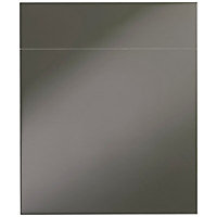 Cooke & Lewis Raffello High Gloss Anthracite Drawerline door & drawer front, (W)600mm (H)715mm (T)18mm