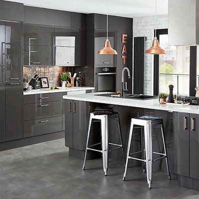 Black gloss deals kitchen cupboard doors