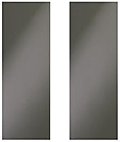 Cooke & Lewis Raffello High Gloss Anthracite Wall corner Cabinet door (W)250mm (H)715mm (T)18mm, Set of 2