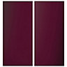 Cooke & Lewis Raffello High Gloss Aubergine Base corner Cabinet door (W)925mm (H)720mm (T)18mm, Set of 2