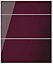 Cooke & Lewis Raffello High Gloss Aubergine Drawer front, Set of 3
