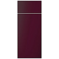 Cooke & Lewis Raffello High Gloss Aubergine Drawerline door & drawer front, (W)300mm (H)715mm (T)18mm
