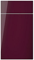 Cooke & Lewis Raffello High Gloss Aubergine Drawerline door & drawer front, (W)400mm (H)715mm (T)18mm