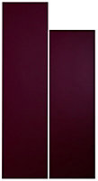 Cooke & Lewis Raffello High Gloss Aubergine Tall Cabinet door (W)300mm, Set of 2