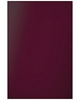 Cooke & Lewis Raffello High Gloss Aubergine Tall Cabinet door (W)600mm