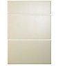 Cooke & Lewis Raffello High Gloss Cream Drawer front (W)500mm, Set of 3