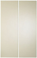 Cooke & Lewis Raffello High Gloss Cream Larder Cabinet door (W)300mm (H)1912mm (T)18mm, Set of 2