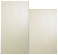 Cooke & Lewis Raffello High Gloss Cream Tall Cabinet door (W)600mm (H)2092mm (T)18mm, Set of 2