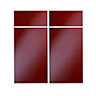 Cooke & Lewis Raffello High Gloss Red Fixed frame Cabinet door, (W)925mm (H)720mm (T)18mm