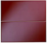 Cooke & Lewis Raffello High Gloss Red Slab Drawer front, Set of 2
