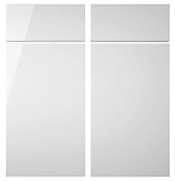 Cooke & Lewis Raffello High Gloss White Fixed frame Cabinet door, (W)925mm (H)720mm (T)18mm