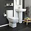 Cooke & Lewis Santoro White Close-coupled Toilet & full pedestal basin