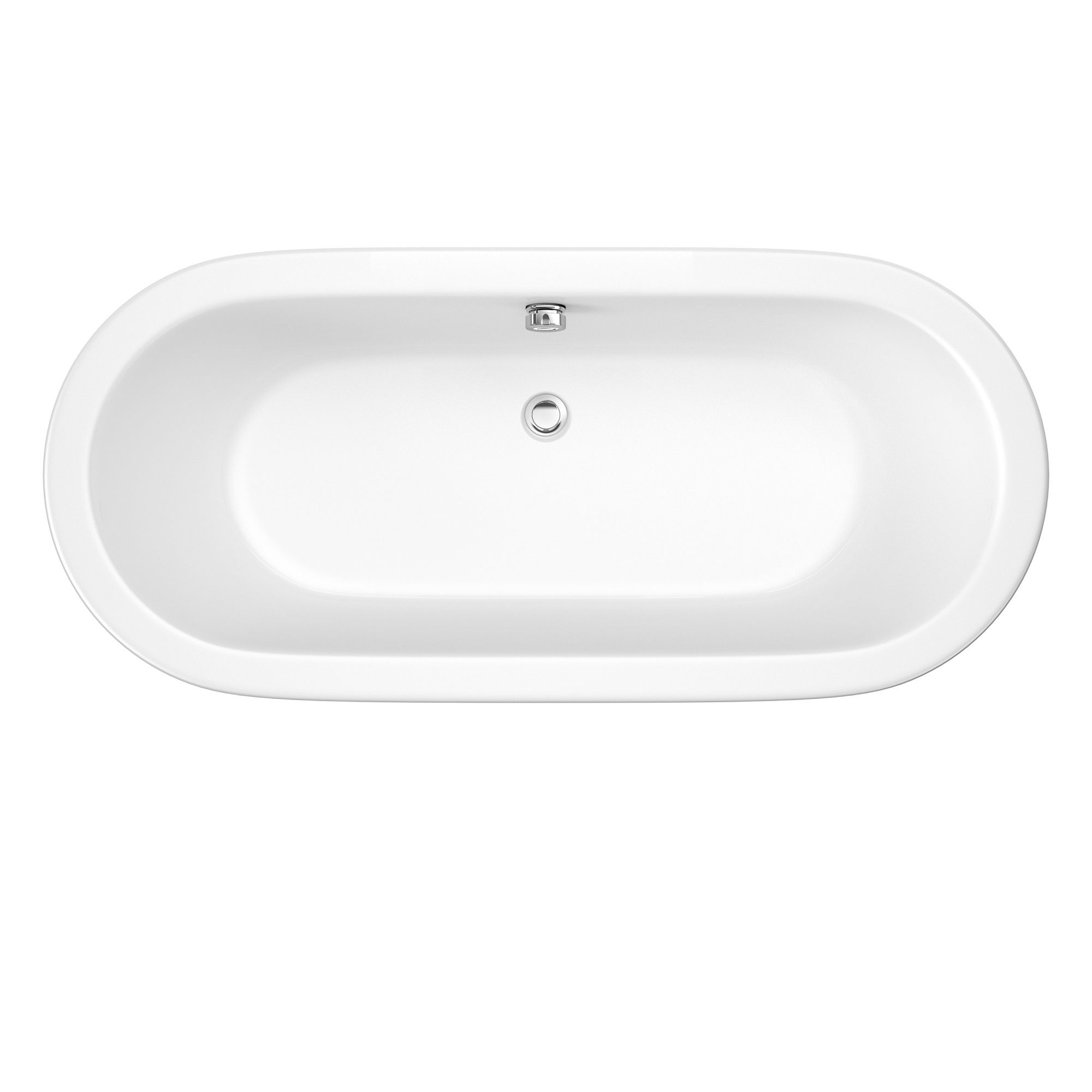 Cooke & Lewis Savoy White Acrylic Oval Freestanding Bath (L)1700mm (W)755mm