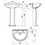 Cooke & Lewis Serina Gloss White Rectangular Full pedestal Basin (H)80.5cm (W)55.3cm