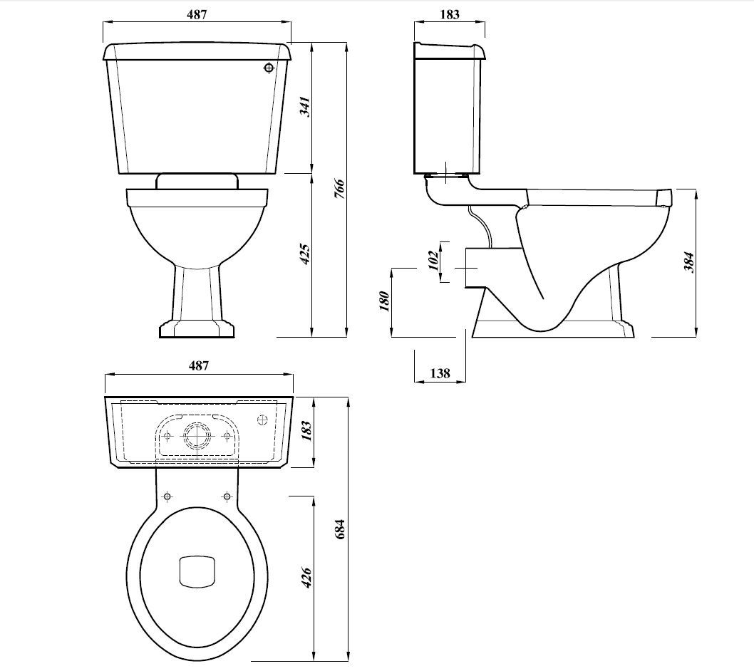 Cooke & Lewis Serina White Close-coupled Toilet with Soft close seat