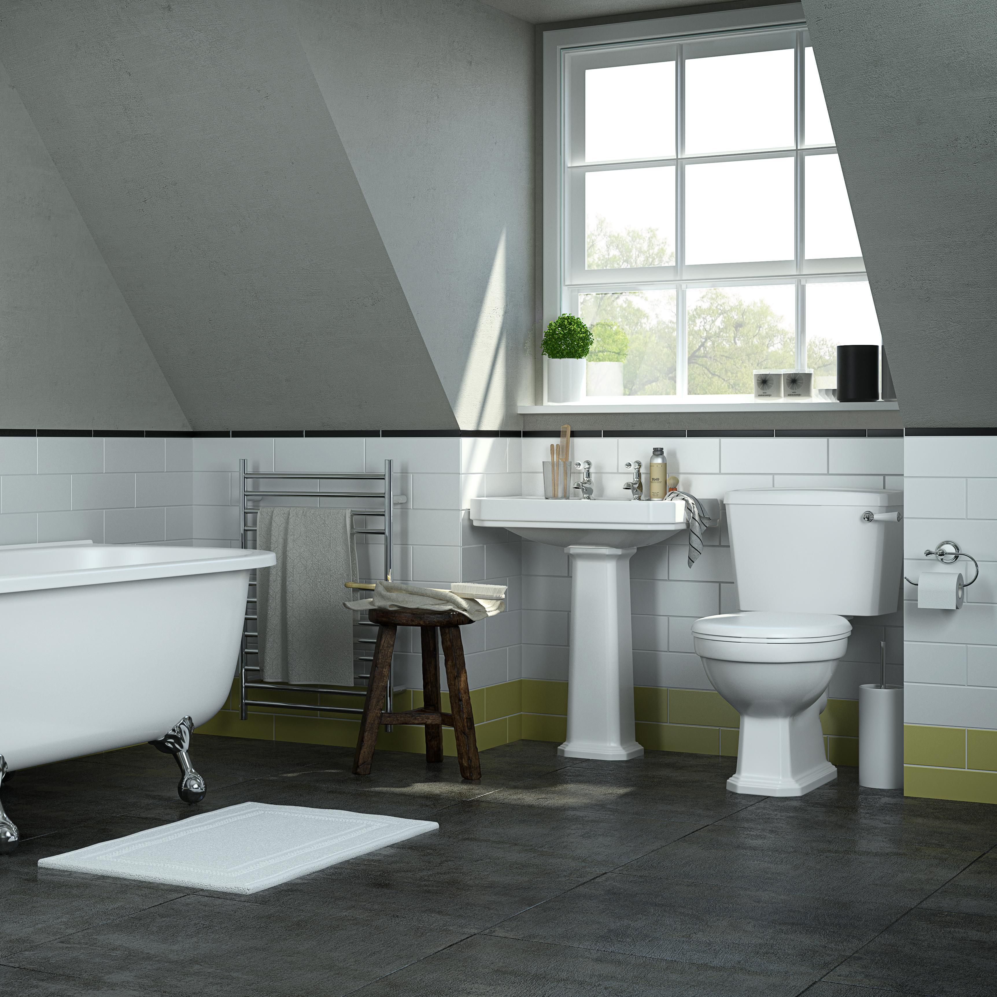 Cooke & Lewis Serina White High-low Toilet with Soft close seat